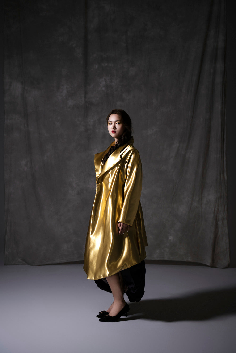 Womens Golden Liquid Coat