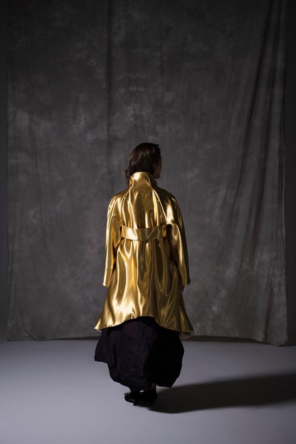 Womens Golden Liquid Coat