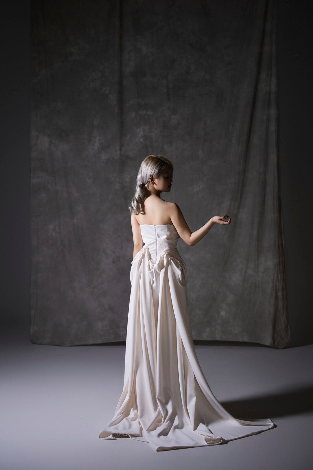 Statuesque Dress With Draped Back