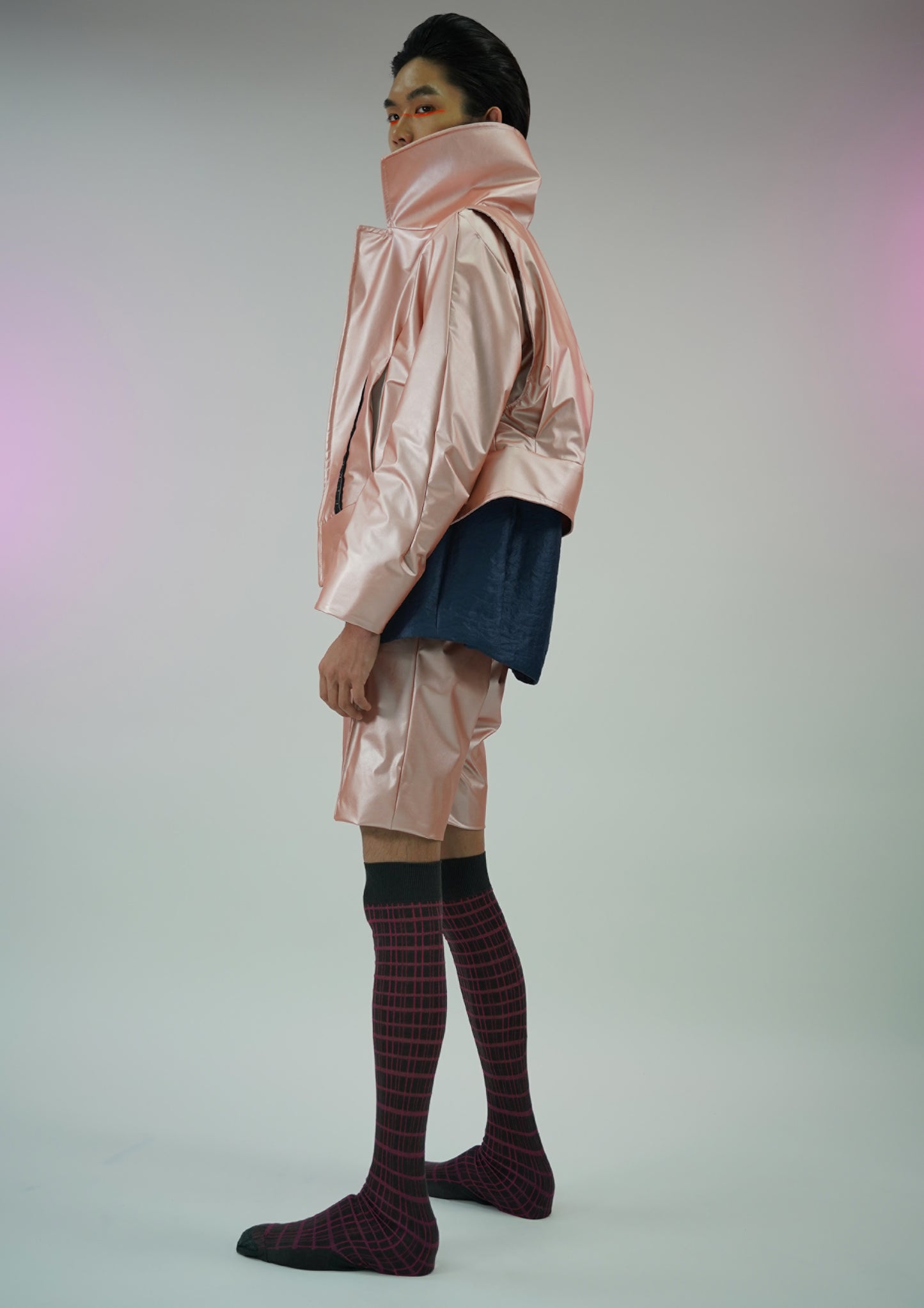 Pink Jem Acetate Biker Jacket