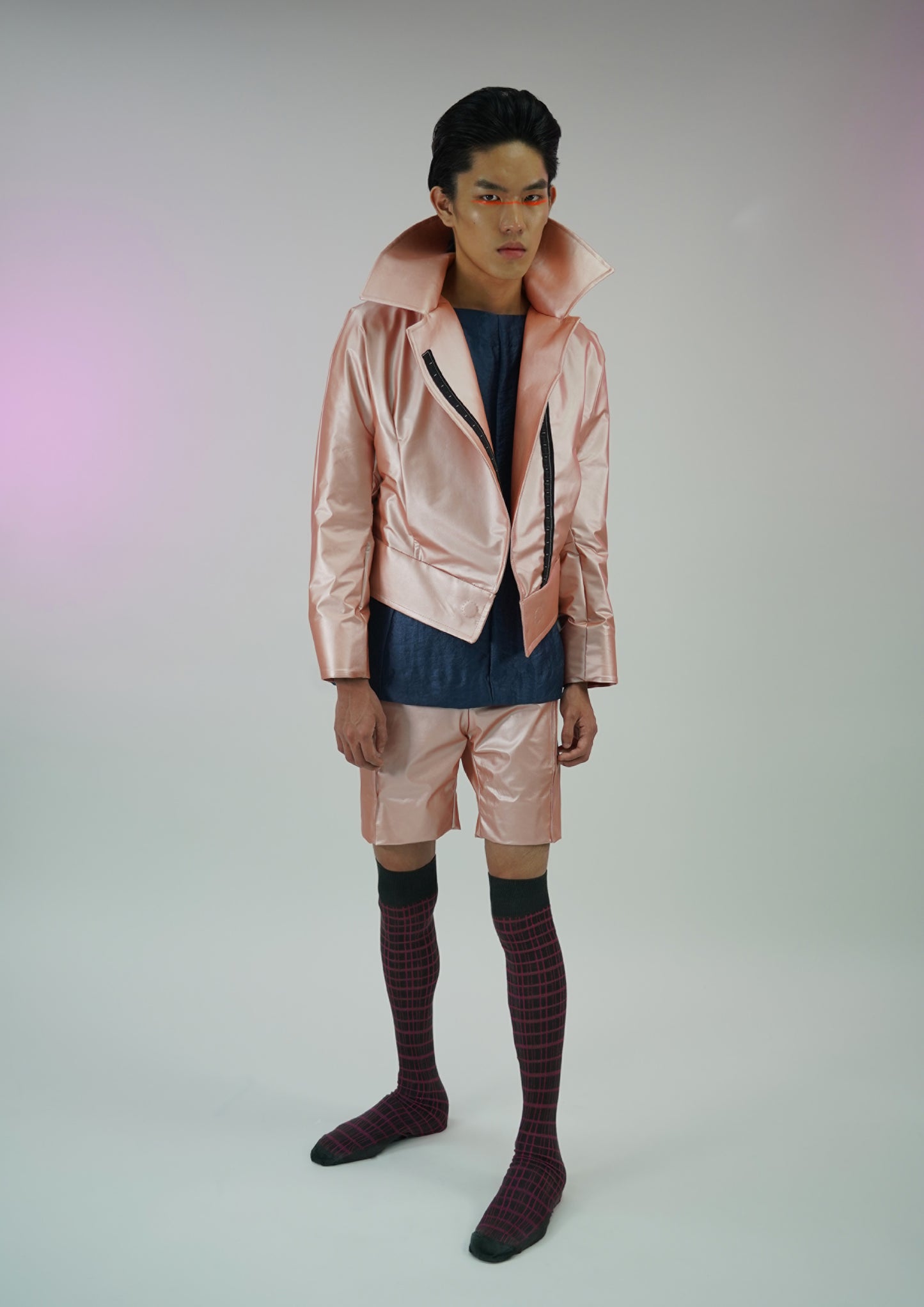 Pink Jem Acetate Biker Jacket