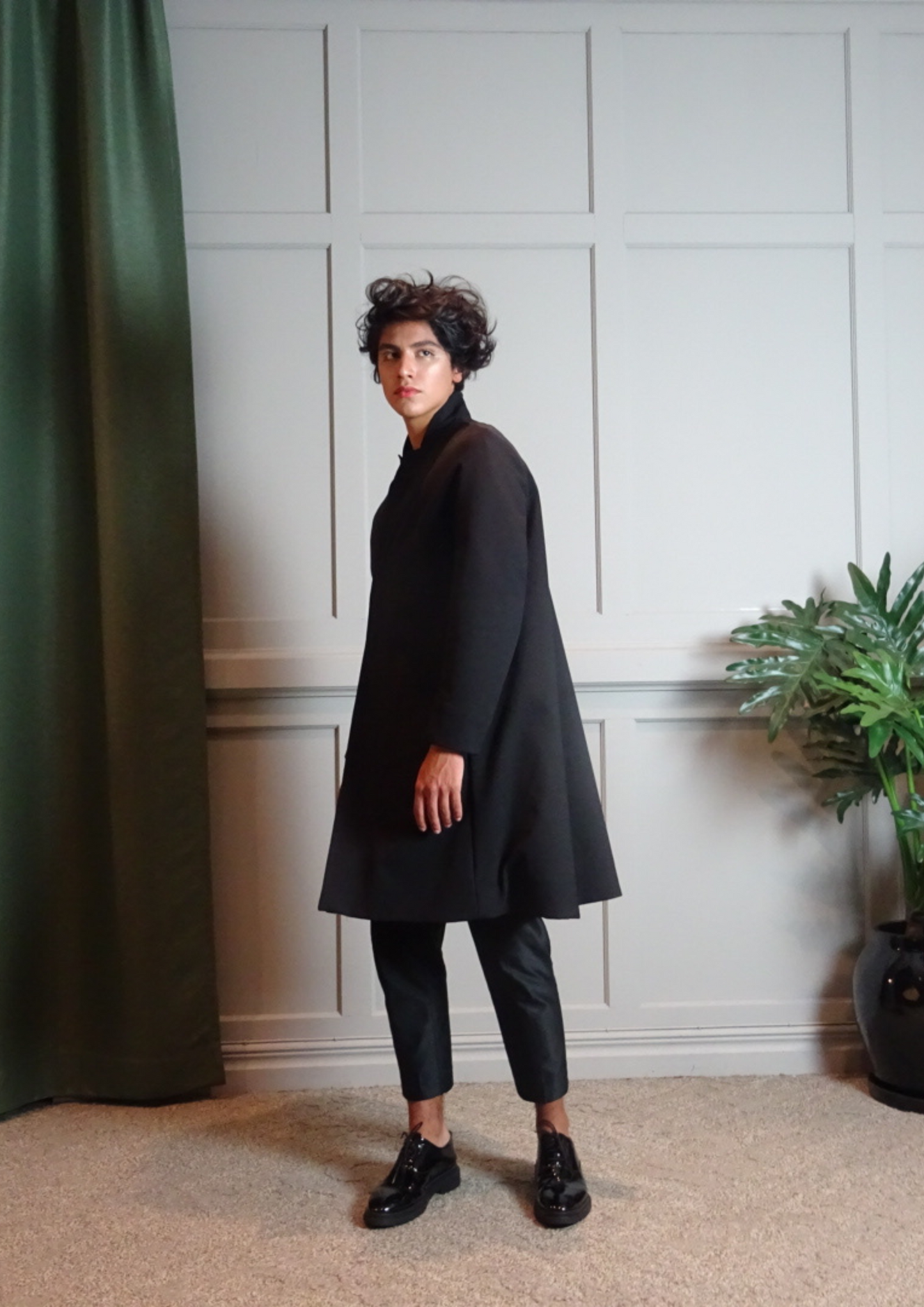 The Little Black Coat Stretch Nylon Black Midnight Blue