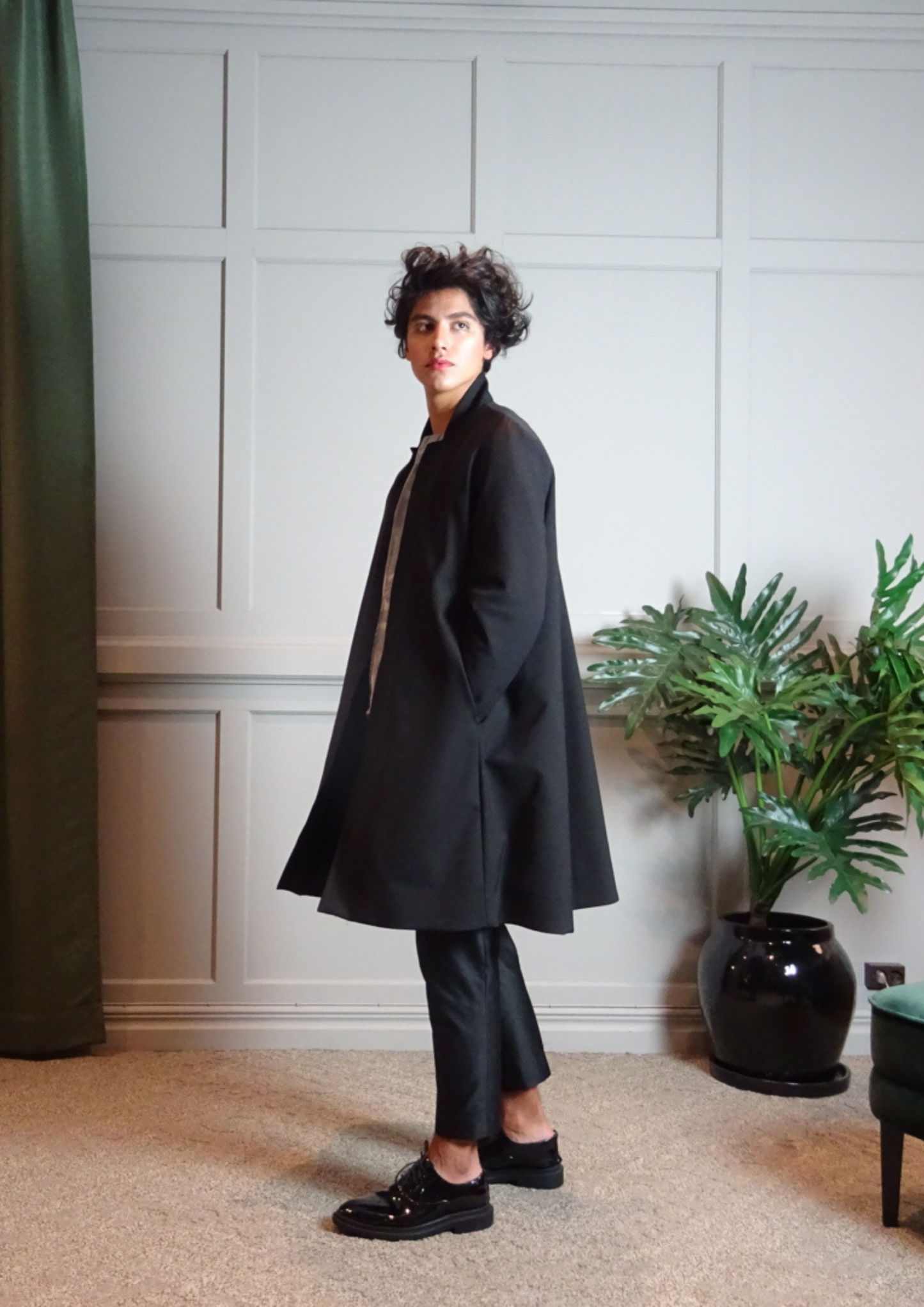 The Little Black Coat Stretch Nylon Black Midnight Blue