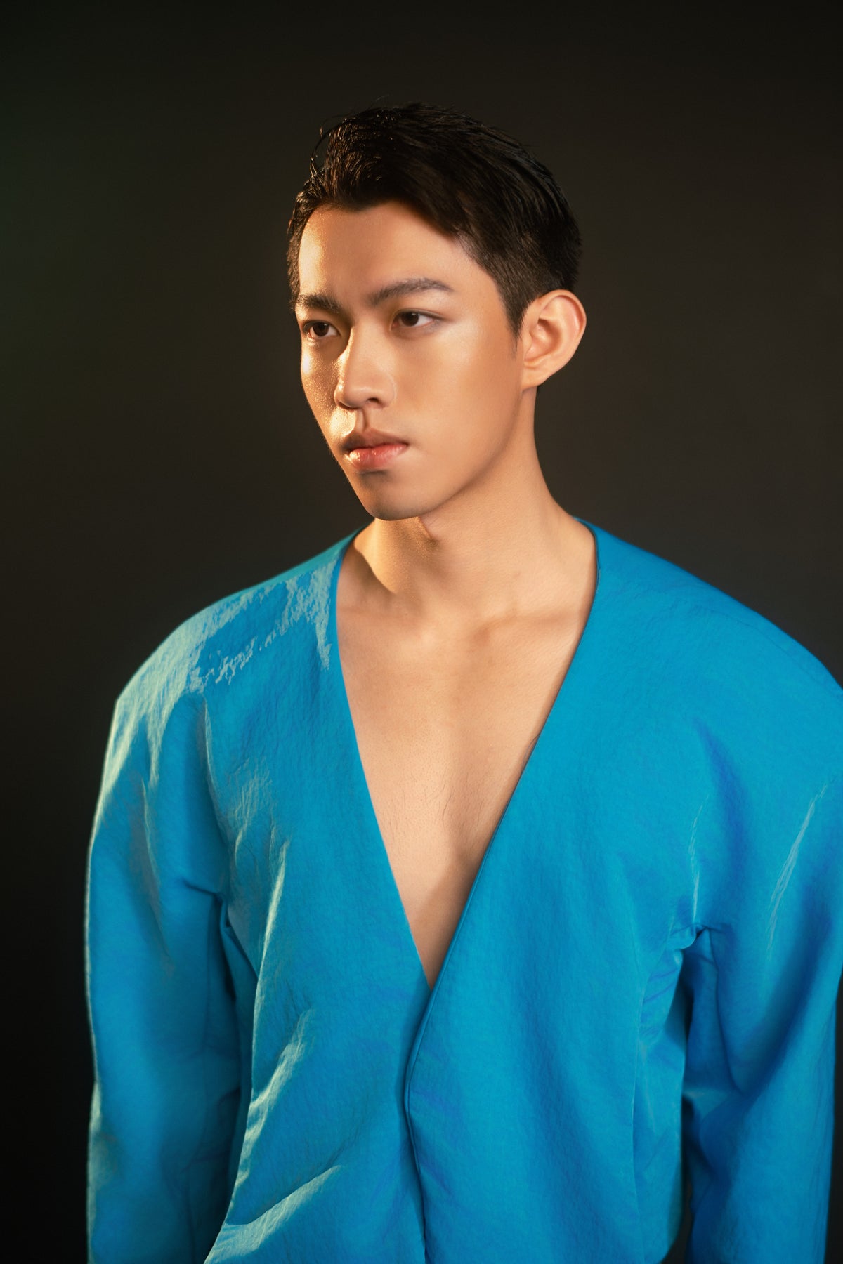 Coteau Blue Collarless Jacket