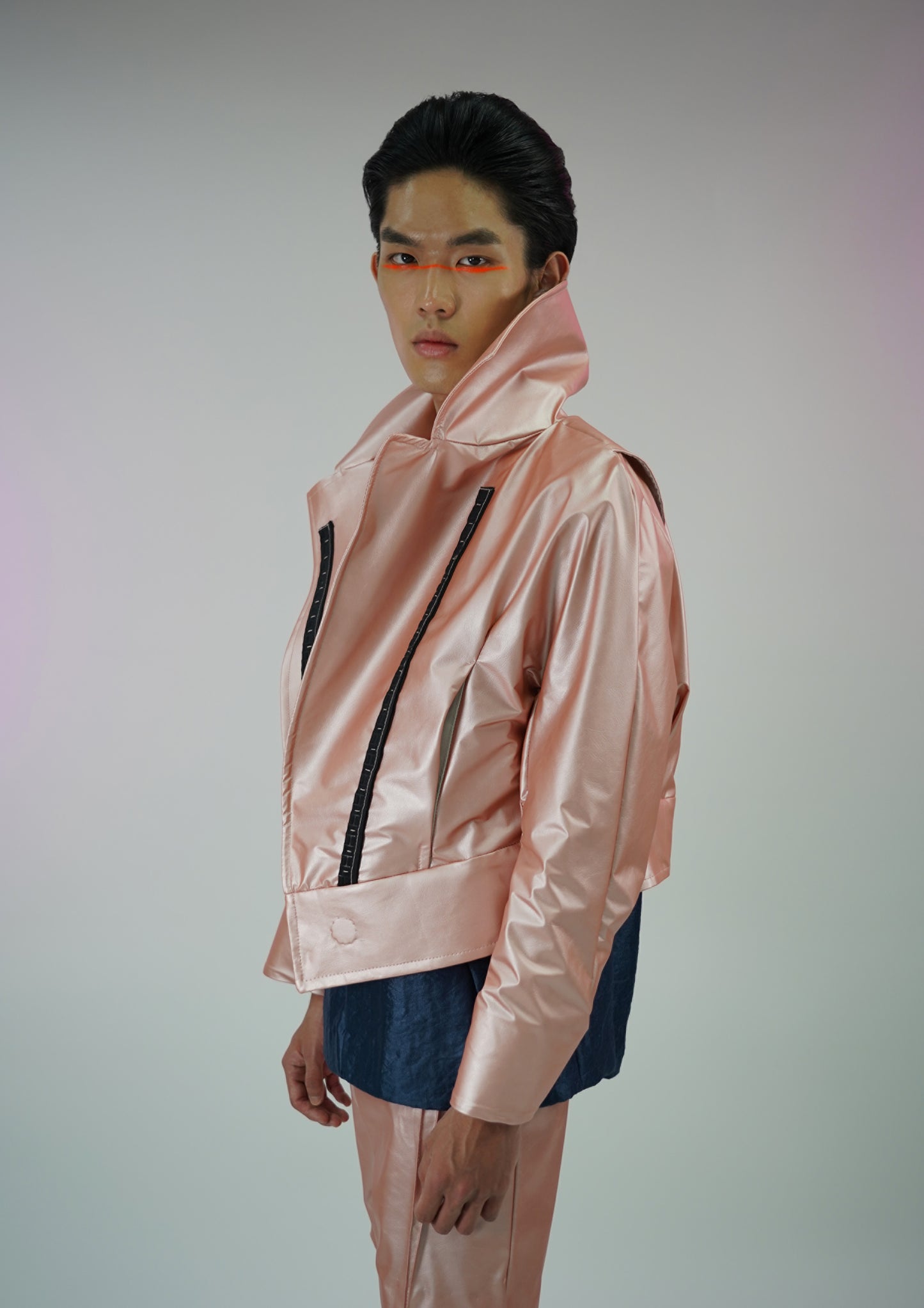 Pink Jem Acetate Biker Jacket